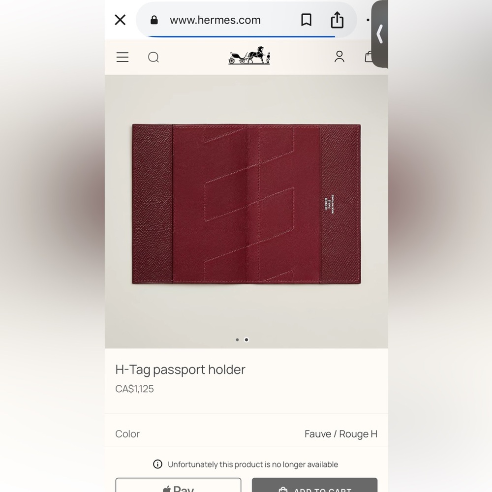 Hermes Brown and Burgundy H-Tag Passport Holder - Picture 10 of 10